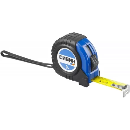 Рулетка СИБИН, обрезиненный пластиковый корпус, 3м/16мм 34019-03-16 купить в Ижевске