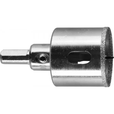 Коронка ЗУБР алмазная в сборе по кафелю, керамике с центрирующим сверлом и имбусовым ключом, зерно 60, 38мм 29850-38 купить в Ижевске