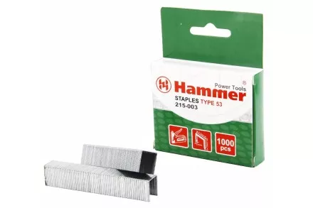 Скобы для степлера HAMMER 215-003 14мм, тип 53, 1000 шт. купить в Ижевске