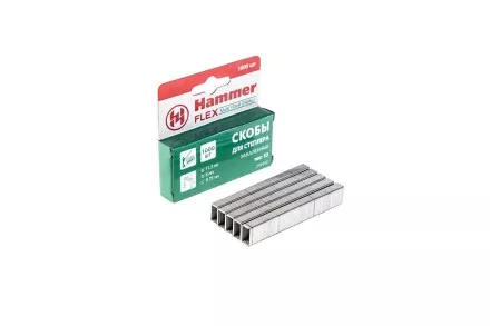 Скобы для степлера HAMMER 215-012 6мм, тип 53, 1000 шт. купить в Ижевске