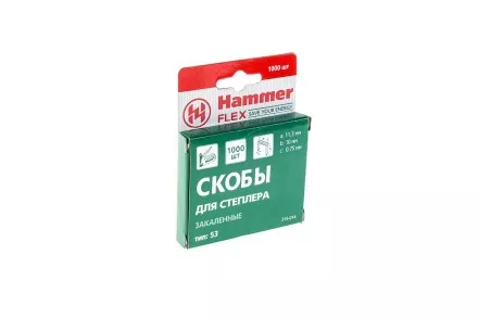 Скобы для степлера HAMMER 215-014  10мм, тип 53, 1000 шт. купить в Ижевске