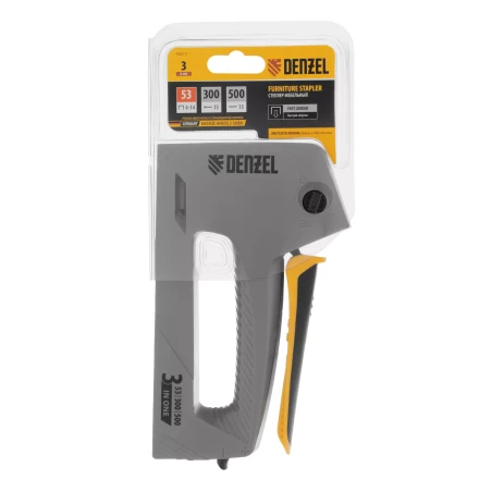 Степлер мебельный Denzel 40213, пластиковый корпус, тип 53, 6-14 мм, тип 300, 15 мм, тип 500, 15 мм купить в Ижевске
