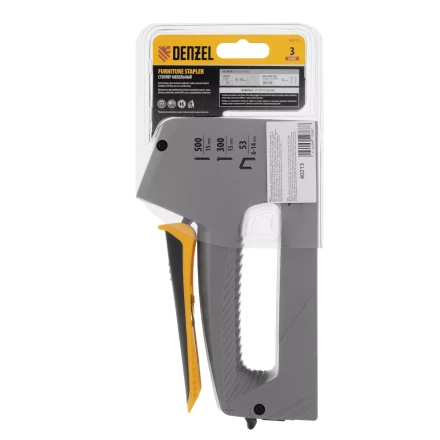 Степлер мебельный Denzel 40213, пластиковый корпус, тип 53, 6-14 мм, тип 300, 15 мм, тип 500, 15 мм купить в Ижевске