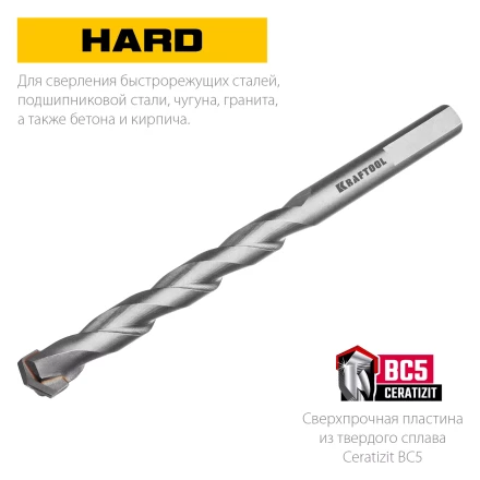 Cверла специальные по твёрдым материалам HARD 29177-160-12 купить в Ижевске