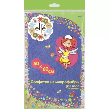 Салфетка из микрофибры для пола фиолетовая 500х600 мм Elfe 92331 купить в Ижевске