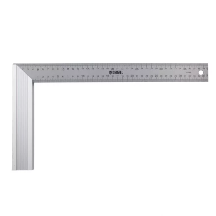 Угольник стальной 400 мм, нержавеющая сталь, градуировка, алюминиевое основание Denzel 32398 купить в Ижевске