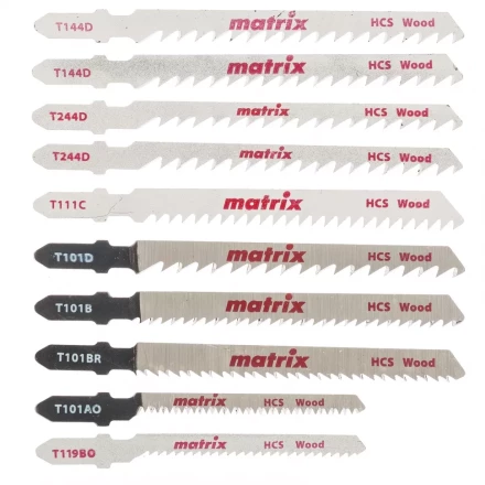 Набор полотен для электролобзика по дереву 10 шт T-SET1007 Matrix 78249 купить в Ижевске