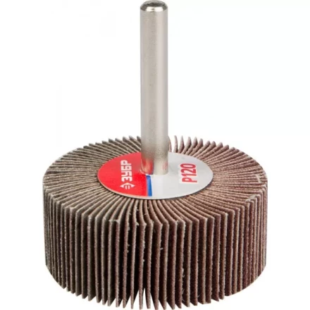 Круг шлифовальный ЗУБР &quot;МАСТЕР&quot; веерный лепестковый, на шпильке, тип КЛО, зерно-электрокорунд нормальный, P120, 20х50мм 36601-120 купить в Ижевске