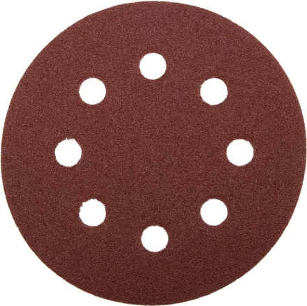 Круг шлифовальный ЗУБР &quot;МАСТЕР&quot; универсальный, из абразивной бумаги на велкро основе, 8 отверстий, Р60, 125мм, 5шт 35562-125-060 купить в Ижевске