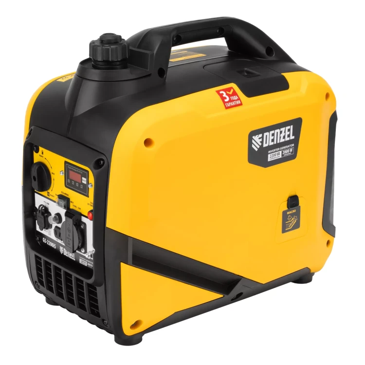 Генератор инверторный DENZEL GS-2200iS, 2,2 кВт, 230 В, закрытый корпус, ручной старт купить в Ижевске
