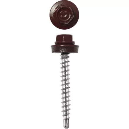 Саморезы ЗУБР окраш., RAL 8028 земел.-коричн., для крепл. кров. матер. к дерев. обреш., 4.8x35мм, 380шт 4-300315-48-035-8028 купить в Ижевске