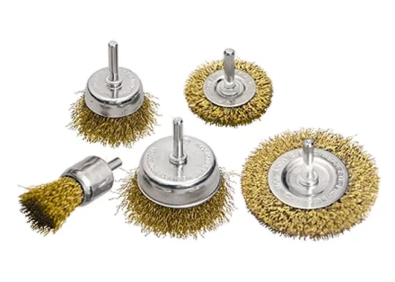 Набор щеток для дрели 5 шт 2 плоские 50-75 мм + 3 &quot;чашки&quot; 25-50-75 мм со шпильками MATRIX 74492 купить в Ижевске