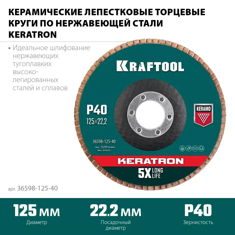 Круги лепестковые керамические торцевые 36598-125-40 купить в Ижевске