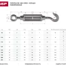 Талреп ЗУБР "ПРОФЕССИОНАЛ"  DIN 1480, крюк-кольцо, оцинкованный, кованая натяжная муфта, М8, 10 шт 4-304355-08 купить в Ижевске