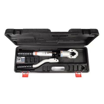 Пресс гидравлический ручной безматричный КВТ ПГРс-240 БМА из алюминиевого сплава с механизмом АСД для опрессовки наконечников до 240 мм2 (101937) купить в Ижевске