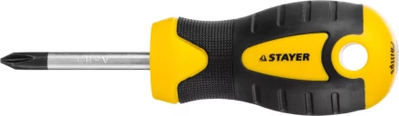 Отвертка STAYER &quot;MASTER&quot; &quot;ТECHNO&quot;, двухкомпонентная рукоятка, магнитный наконечник, Cr-V, PH1x38мм 2508-38-1_z02 купить в Ижевске