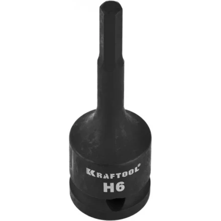 Торцовая головка KRAFTOOL &quot;INDUSTRIE QUALITAT&quot; ударная (1/2&quot;), HEX, Cr-Mo, фосфатированная, H6 27950-06_z01 купить в Ижевске
