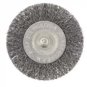 Щетка для дрели 75 мм плоская со шпилькой витая проволока  СИБРТЕХ 744487 купить в Ижевске
