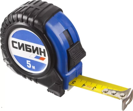 Рулетка СИБИН, обрезиненный пластиковый корпус, 5м/25мм 34019-05-25 купить в Ижевске