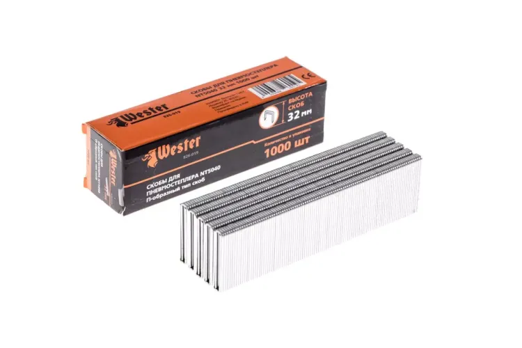 Скобы для степлера WESTER 826-019 32 мм, тип 18GA, 1000 шт. купить в Ижевске