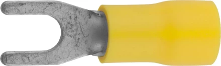 Наконечник СВЕТОЗАР для кабеля, изолированный, с вилкой, желтый, вн. d 4,3мм, под болт 8мм, провод 4-6мм2, 48А, 10шт 49420-60 купить в Ижевске