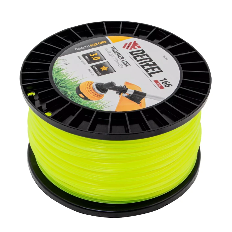Леска для триммера звезда Denzel, 3,0мм х 166м, на DIN катушке FLEX CORD, 96288 купить в Ижевске