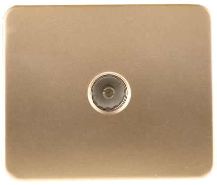 Розетка СВЕТОЗАР "ГАММА" телевизионная, без вставки и рамки, цвет золотой металлик SV-54115-GM купить в Ижевске
