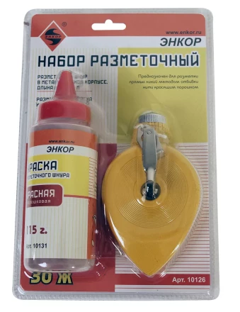 Набор разметочный металлический корпус 30 м краска красная Энкор 10126 купить в Ижевске