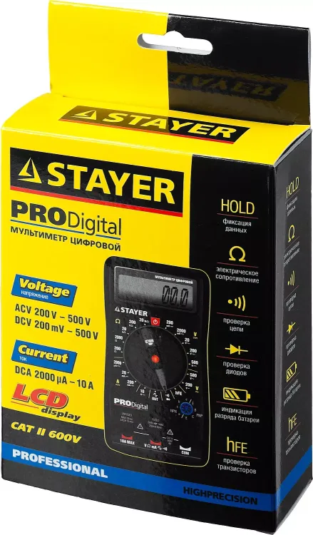 Мультиметр STAYER "PROFESSIONAL" PRODigital цифровой 45310 купить в Ижевске