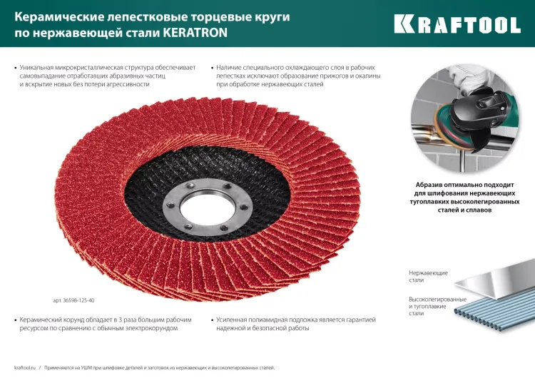 Круги лепестковые керамические торцевые 36598-125-60 купить в Ижевске