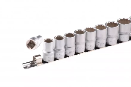 Набор торцевых головок 1/2 двенадцатигранные CrV 10 шт 10-24 мм Stels 13638 купить в Ижевске