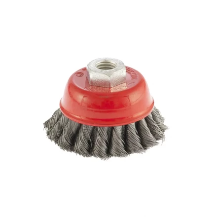 Щетка для УШМ 75 мм М14 &quot;чашка&quot; двухрядная крученая проволока 0,8 мм MTX 74686 купить в Ижевске