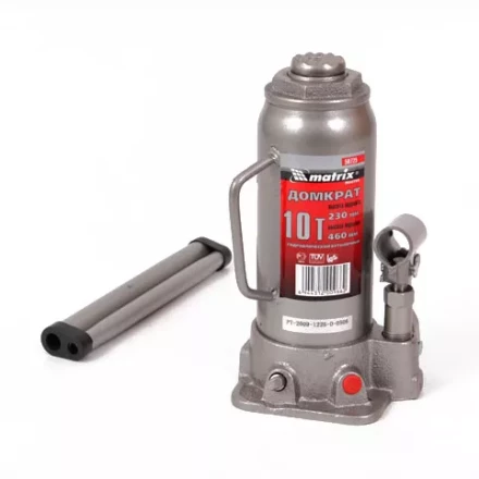 Домкрат гидравлический бутылочный 10 т h подъема 230–460 мм  MATRIX MASTER 50725 купить в Ижевске