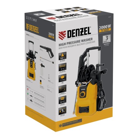Моечная машина высокого давления R-180iD, 2000 Вт, 180 бар, 420 л/ч, асинх. двиг., бараб.// Denzel купить в Ижевске