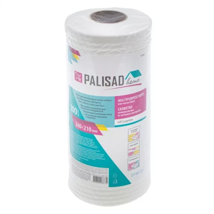 Салфетки универсальные из нетканого материала в рулоне Home Palisad 923385, 240 x 210 мм, 100 шт купить в Ижевске