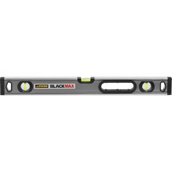 Уровень STAYER "PROFESSIONAL" "BlackMax" коробчатый усиленный с ручками, утолщенный особопроч профиль, 0,5мм/м, 3 ампулы, 60см 3475-060 купить в Ижевске