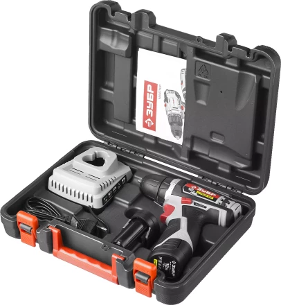 Дрель-шуруповерт ЗУБР &quot;МАСТЕР&quot;, Литий-ион, 2 скорости, реверс, 12В, 1.5 А/ч, 10 мм, 0-360 / 0-1400 об/мин, 2 АКБ, БЗУ, блокировка шпинделя ДА-12-2-Ли КНМ1 купить в Ижевске