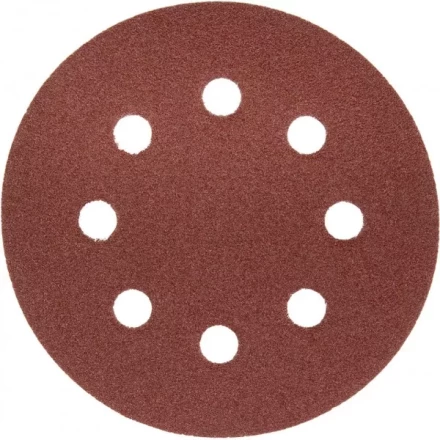 Круг шлифовальный ЗУБР &quot;МАСТЕР&quot; универсальный, из абразивной бумаги на велкро основе, 8 отверстий, Р80, 125мм, 5шт 35562-125-080 купить в Ижевске