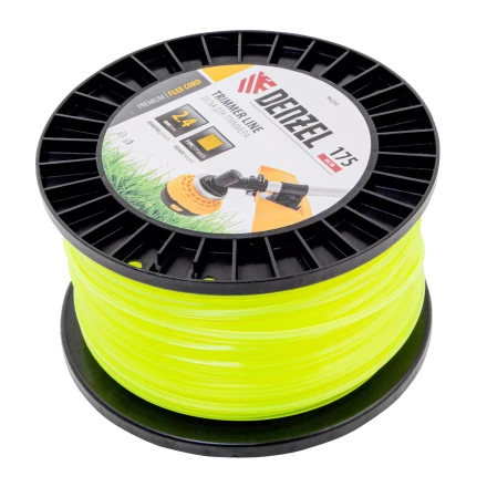 Леска для триммера квадрат Denzel, 2,4мм х 175м, на DIN катушке FLEX CORD, 96292 купить в Ижевске