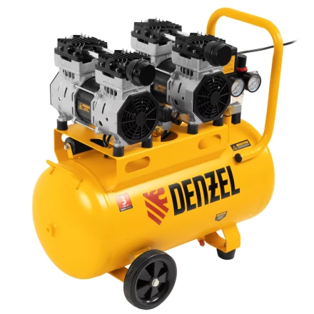 Компрессор безмасляный, малошумный Denzel DLS 1500/50, 1500 ВТ, 2x750, 50 л, 260 л/мин купить в Ижевске