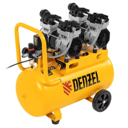Компрессор безмасляный, малошумный Denzel DLS 1500/50, 1500 ВТ, 2x750, 50 л, 260 л/мин купить в Ижевске
