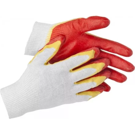 Перчатки STAYER &quot;МASTER&quot; трикотажные, двойная обливная ладонь из латекса, х/б, 13 класс, L-XL 11409-XL купить в Ижевске