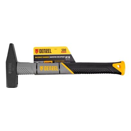 Молоток слесарный, 500 г Denzel 10485, кованый, фибергласовая рукоятка c TPR покрытием купить в Ижевске