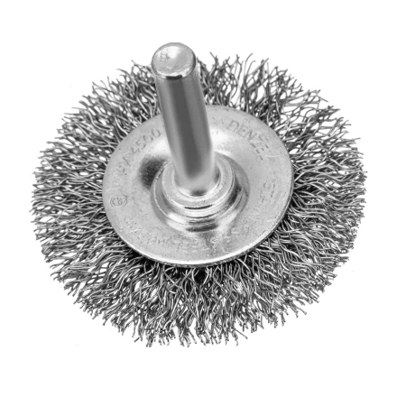 Набор щеток для дрели, 1 Плоская 50мм, 2 Чашки 25-50мм, шпилька, нерж. вит. проволока Denzel 74491 купить в Ижевске