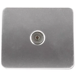 Розетка СВЕТОЗАР &quot;ГАММА&quot; телевизионная, без вставки и рамки, цвет светло-серый металлик SV-54115-SM