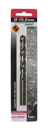 Сверло для металла Р6М5 Ф10,0 мм блистер Энкор 25400 купить в Ижевске