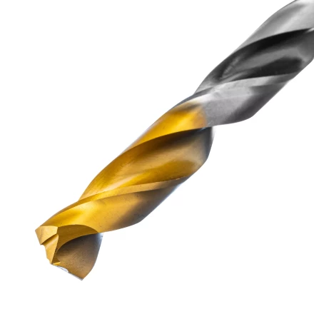 Сверло спиральное по металлу Denzel, 11 x 142мм, Р6М5, Golden Tip, многогранная заточка, 718286 купить в Ижевске