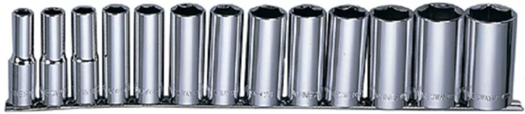 Набор головок торцевых глубоких 1/2"DR MAXI DRIVE рельс SAE 7/16-1-1/4" 13предметов Jonnesway S05HD4213S 49082 купить в Ижевске