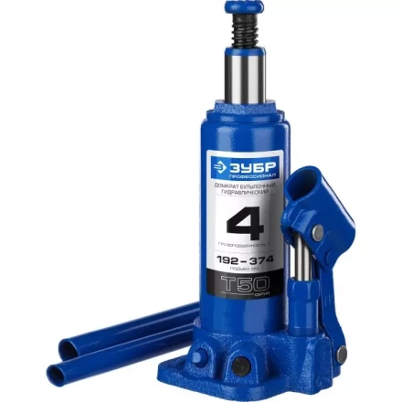 Домкрат гидравлический бутылочный T50, 4т, 192-374мм, ЗУБР Профессионал 43060-4 43060-4_z01 купить в Ижевске