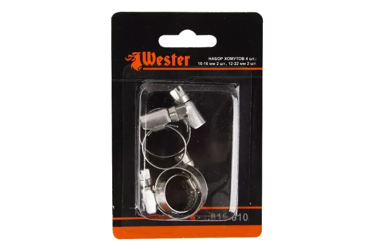 Хомут червячный WESTER 10-22 мм 4 шт. (815-010) DDV055273 купить в Ижевске
